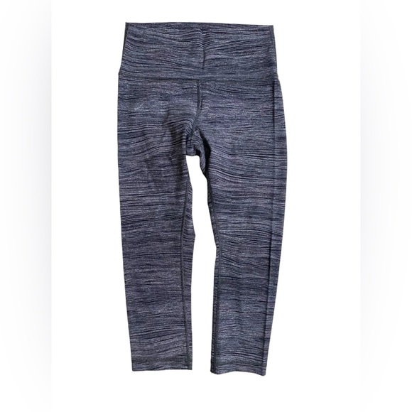 lululemon | size 6 Wunder Under Crop HR leggings 21" in Bit Point Ice Grey Black - Picture 5 of 8